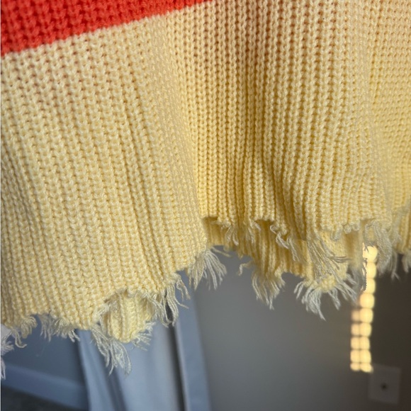 Color Blocked Frayed Sweater - Picture 3 of 4